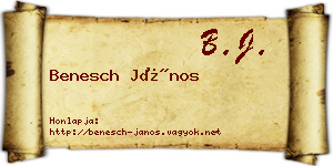 Benesch János névjegykártya